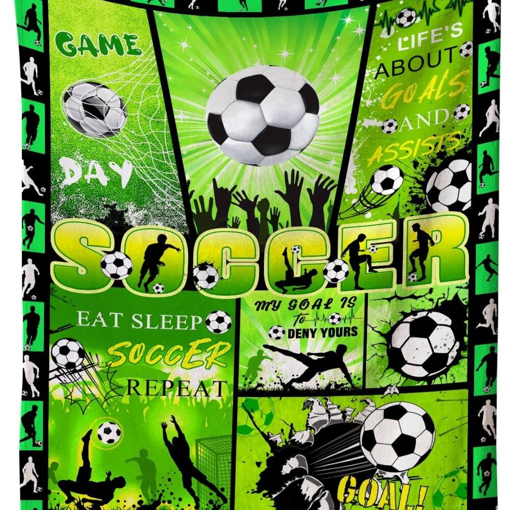 Soccer/Football 80x60in Throw Blanket
